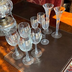 Elegant Clear Glass Chianti and Cordial Set